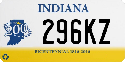 IN license plate 296KZ