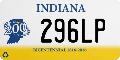 IN license plate 296LP