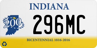 IN license plate 296MC