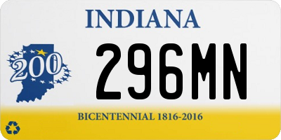 IN license plate 296MN