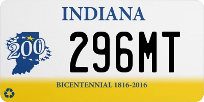 IN license plate 296MT