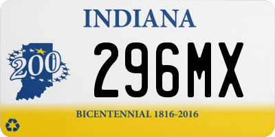 IN license plate 296MX