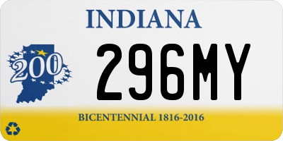 IN license plate 296MY