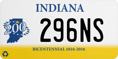 IN license plate 296NS