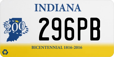 IN license plate 296PB