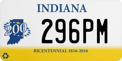 IN license plate 296PM