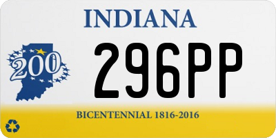 IN license plate 296PP