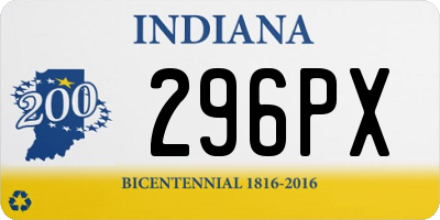 IN license plate 296PX