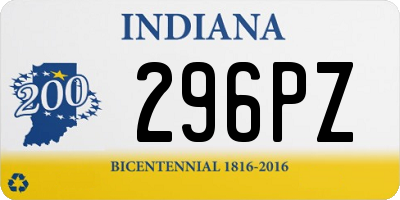 IN license plate 296PZ