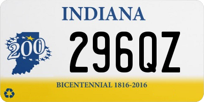 IN license plate 296QZ