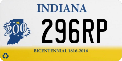 IN license plate 296RP