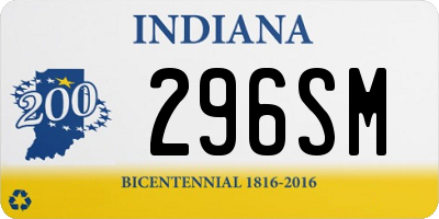 IN license plate 296SM