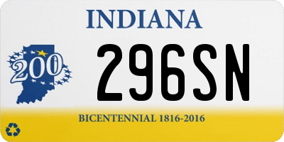 IN license plate 296SN