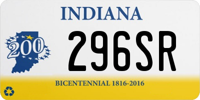 IN license plate 296SR