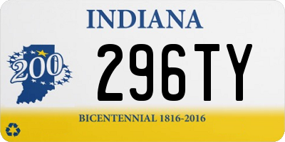 IN license plate 296TY