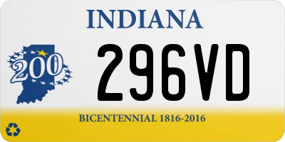IN license plate 296VD