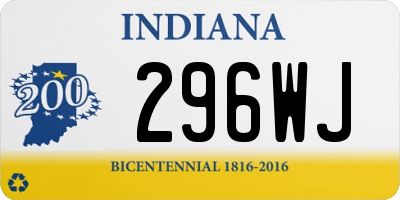 IN license plate 296WJ