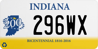 IN license plate 296WX