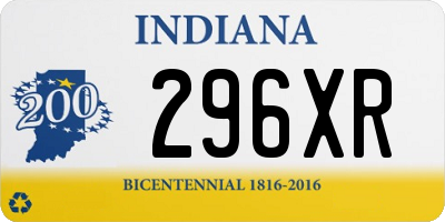 IN license plate 296XR