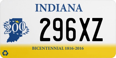 IN license plate 296XZ