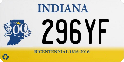 IN license plate 296YF