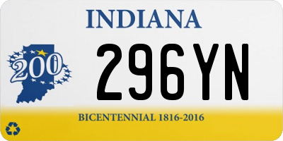 IN license plate 296YN