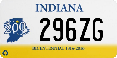 IN license plate 296ZG