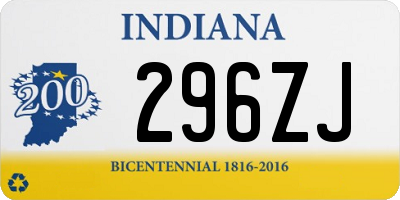 IN license plate 296ZJ