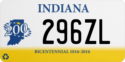 IN license plate 296ZL