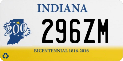 IN license plate 296ZM