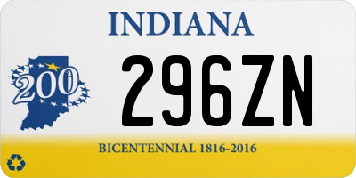 IN license plate 296ZN