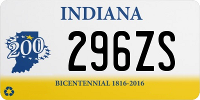 IN license plate 296ZS