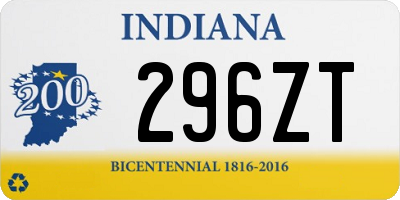 IN license plate 296ZT