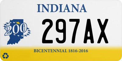 IN license plate 297AX