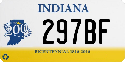 IN license plate 297BF