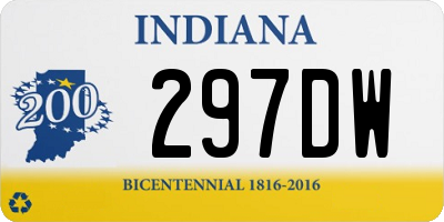 IN license plate 297DW