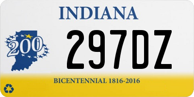 IN license plate 297DZ