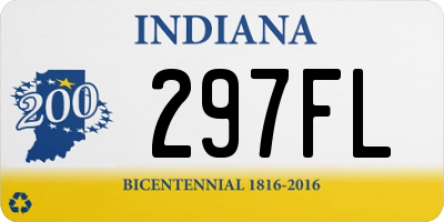 IN license plate 297FL