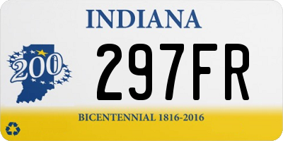 IN license plate 297FR