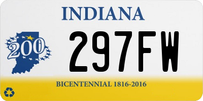 IN license plate 297FW