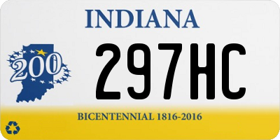 IN license plate 297HC