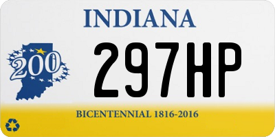 IN license plate 297HP