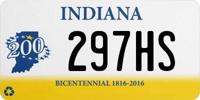 IN license plate 297HS