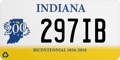 IN license plate 297IB