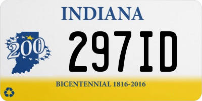 IN license plate 297ID