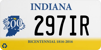 IN license plate 297IR