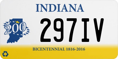 IN license plate 297IV