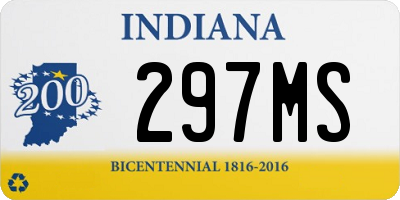 IN license plate 297MS