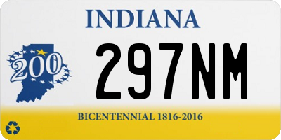 IN license plate 297NM