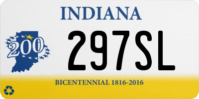 IN license plate 297SL